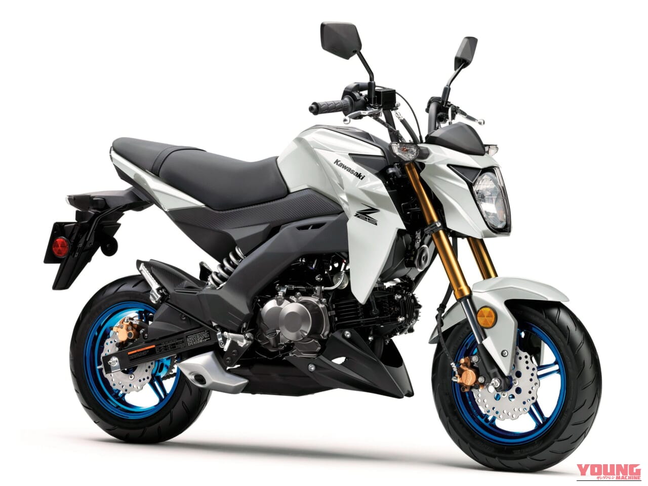カワサキ｜Z125プロ｜北米仕様｜2026年モデル｜カワサキ「Z125プロ」2026年モデル登場！ 金のサスペンションに新グリーン、さらにホイールも塗り分け【北米】