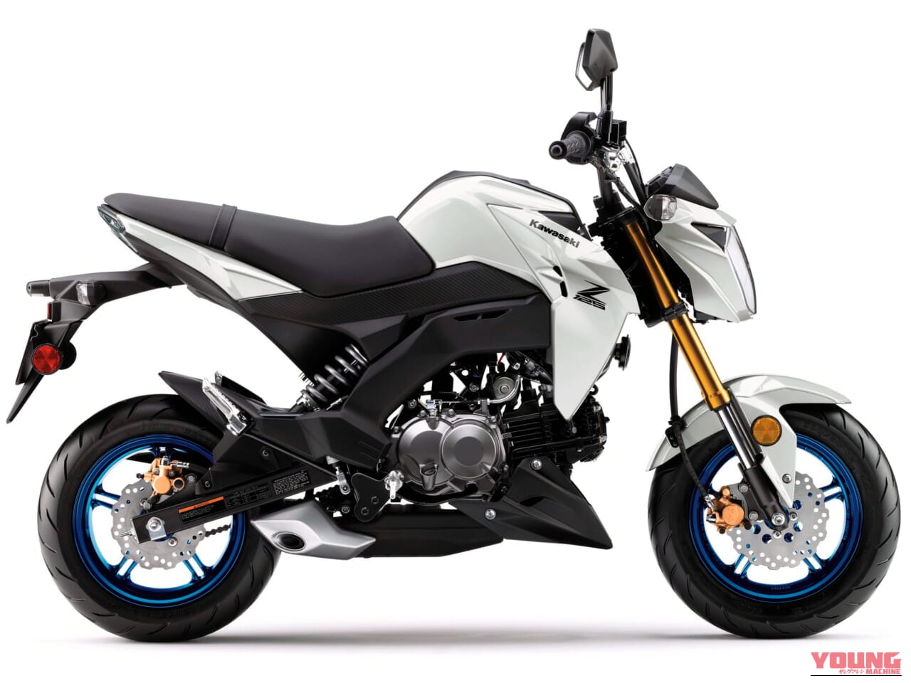 |カワサキ「Z125プロ」2026年モデル登場! 金のサスペンションに新グリーン、さらにホイールも塗り分け【北米】