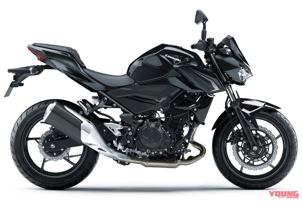 ｜カワサキ「Z250」2026年モデルは黒フレームにダークカラーのツートーンで締め！