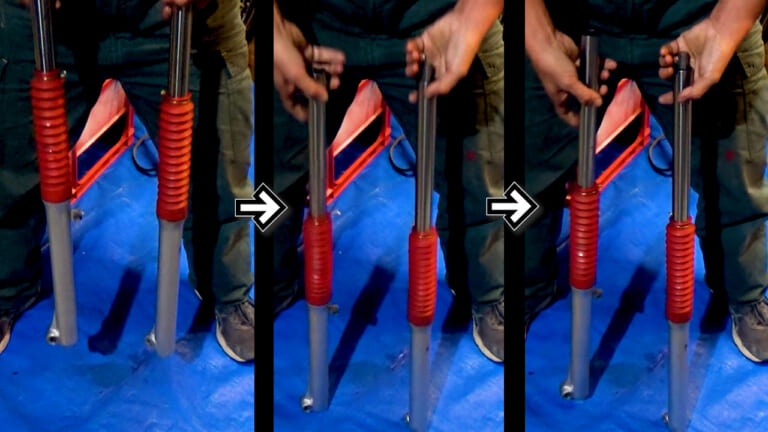 【禁断実験レポ】走ってみて納得! "フォークオイル無し"フロントフォークの恐怖|【禁断実験レポ】走ってみて納得! “フォークオイル無し”フロントフォークの恐怖