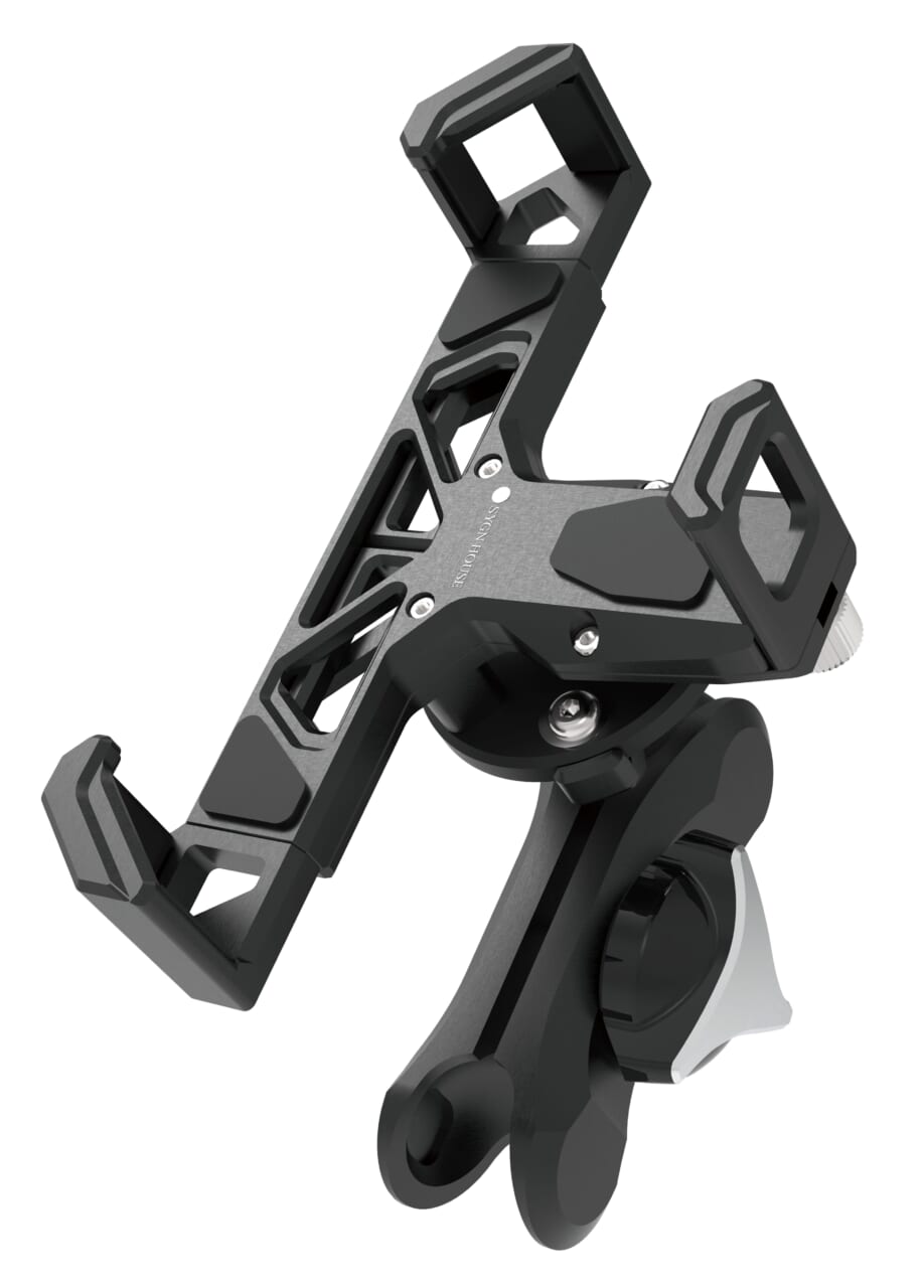 ｜ 【サイン・ハウス】オートバイ専用スマホホルダー新型「MOUNT SYSTEM」発売：「タフで、強く、美しい」”アルミ削り出し”で研ぎ澄まされた機能美は必見！