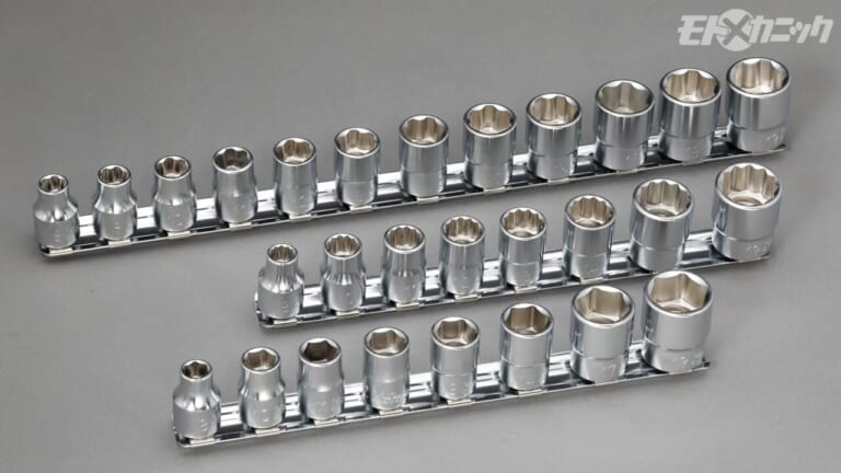 コーケン|サーフェイスソケットレールセット RS3410M/12、12角ソケットレールセット RS3405M/8、6角ソケットレールセット RS3400M/8|6角/12角の形状、そしてサーフェイス。作業内容で使い分けたいソケットシリーズ〈コーケン〉