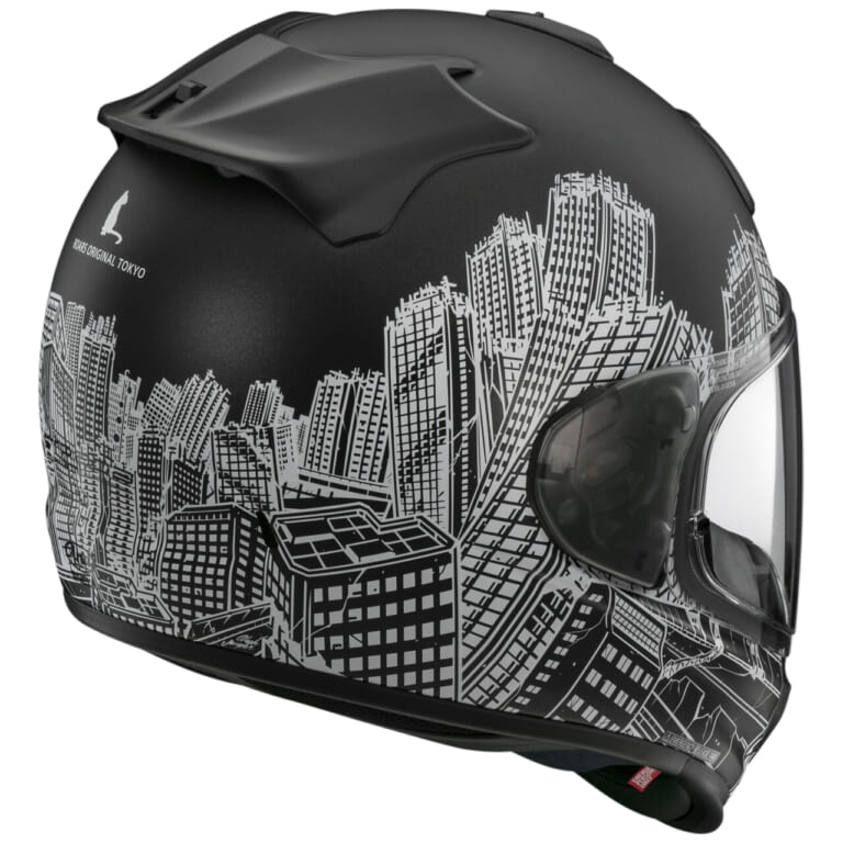 Arai TX-STRADA ROARS|高層ビル群を模様へと昇華──アライが「TXストラーダ ロアーズ」を11月下旬に発売