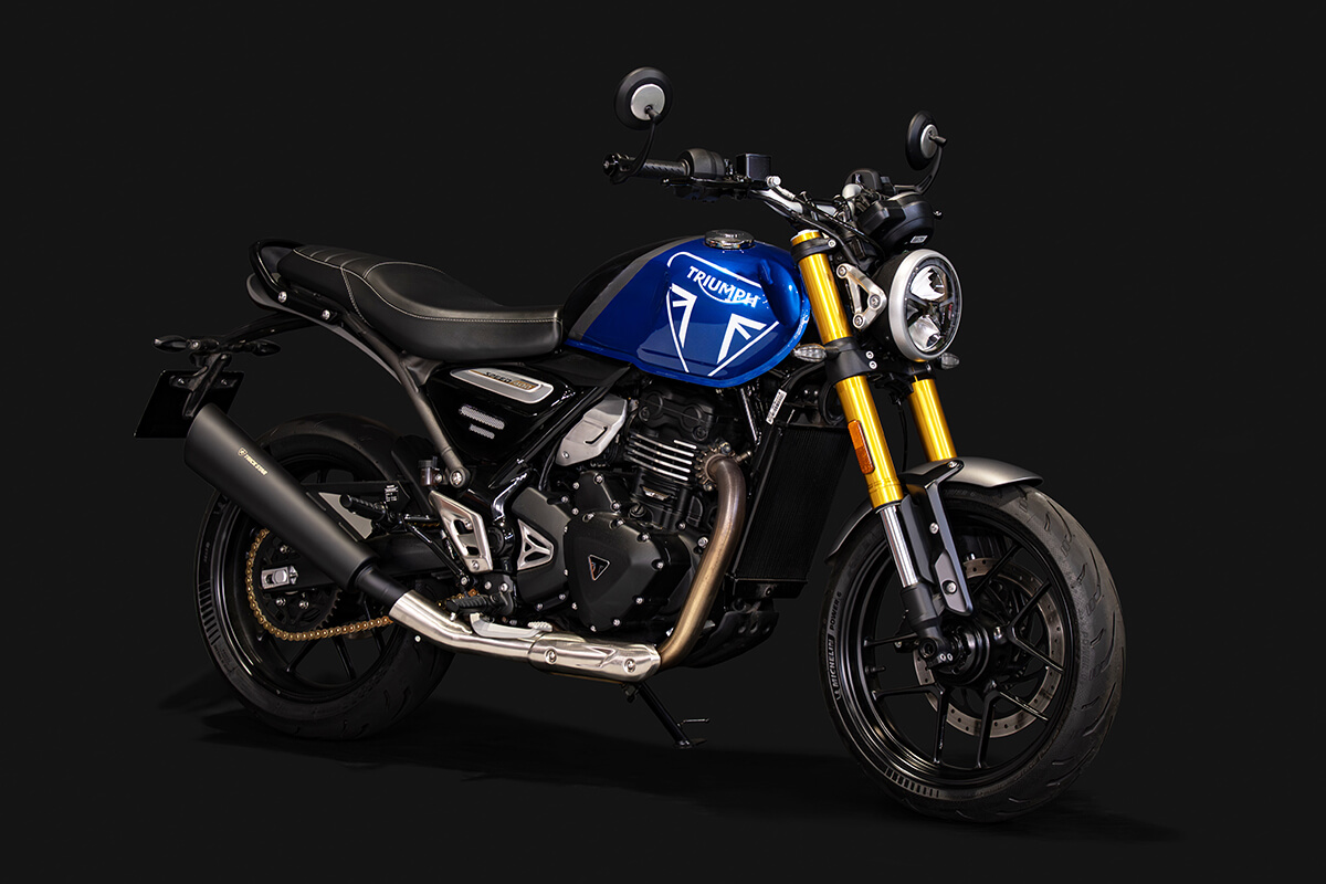 【トリックスター】TRIUMPH SPEED400/SCRAMBLER400X|【トリックスター】TRIUMPH SPEED400/ SCRAMBLER400Xに適合する政府認証スリップオンマフラーを発売!