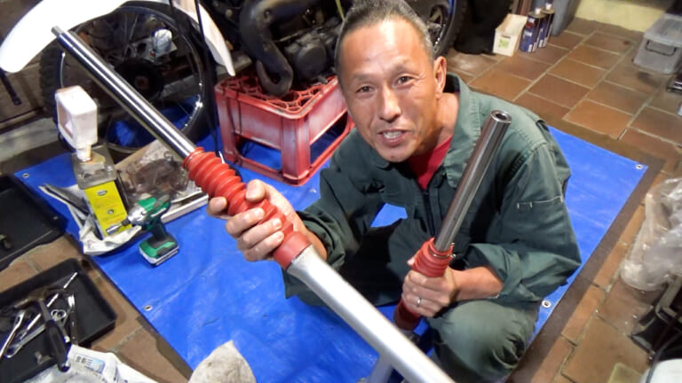 【禁断実験レポ】走ってみて納得! "フォークオイル無し"フロントフォークの恐怖｜【禁断実験レポ】走ってみて納得! “フォークオイル無し”フロントフォークの恐怖