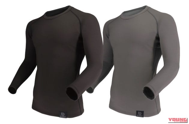 おたふく手袋 BT サーモエボ ボア ヘビーウェイト クルーネックシャツ(JW-254)|おたふく手袋の「サーモエボ ボア シリーズ」は冬バイクインナーに最適!? 蓄熱×厚地ボアでポカポカを実現