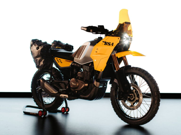 BSA｜サンダーボルト｜普通二輪免許で乗れるBSA！ 新型アドベンチャー「サンダーボルト」は水冷単気筒に左右非対称デザインを採用【EICMA】