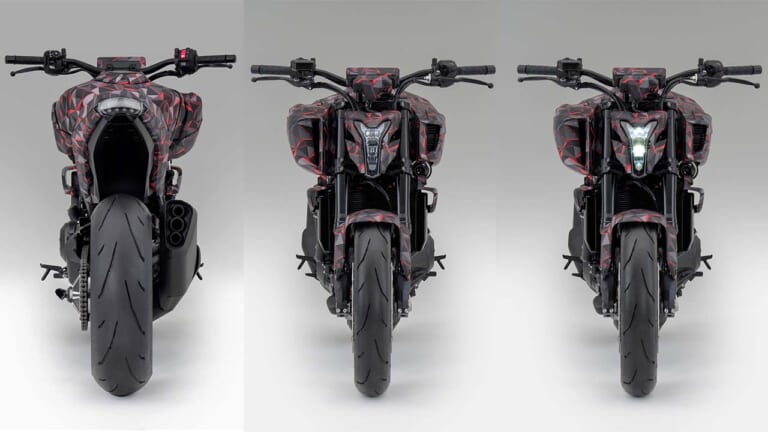 ホンダ｜V3R 900 E-コンプレッサー プロトタイプ｜EICMA 2025｜1200ccエンジンに匹敵?! ホンダが「V3R 900 E-コンプレッサー プロトタイプ」を発表！ 電動過給のV型3気筒エンジンがスリムな車体を実現