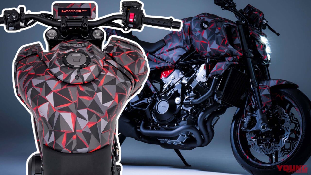 1200ccエンジンに匹敵?! ホンダが「V3R 900 E-コンプレッサー プロトタイプ」を発表! 電動過給のV型3気筒エンジンがスリムな車体を実現