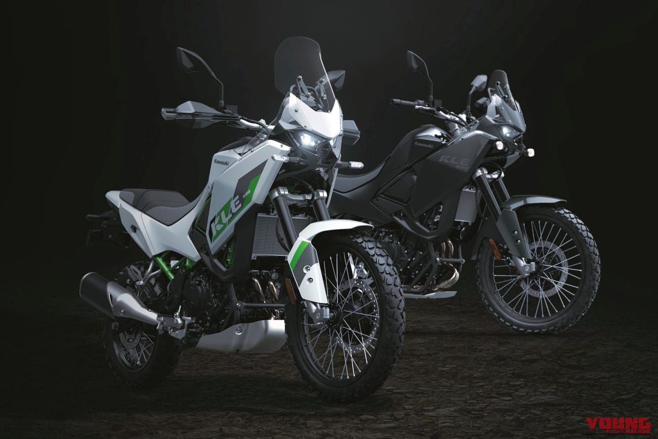 カワサキ｜KLE500｜輸出仕様｜2026年モデル｜【新型発表】カワサキ(KAWASAKI)新型アドベンチャー「KLE500」を発表！ 上位版「KLE500 SE」はTFTメーターや大型スクリーンも装備〈海外〉