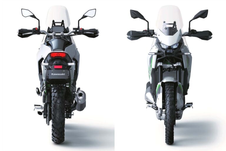 カワサキ｜KLE500｜輸出仕様｜2026年モデル｜【新型発表】カワサキ(KAWASAKI)新型アドベンチャー「KLE500」を発表！ 上位版「KLE500 SE」はTFTメーターや大型スクリーンも装備〈海外〉