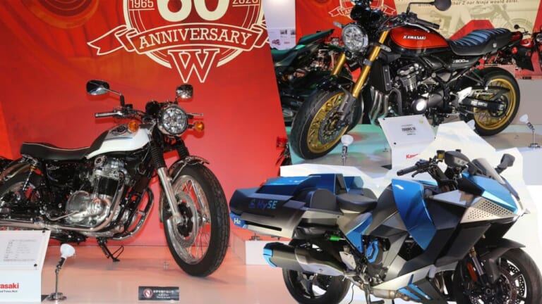 【モビショー】60周年を迎える「W」に世界初公開のニューモデル、そして次世代モビリティ…カワサキブースは実に熱かった!!