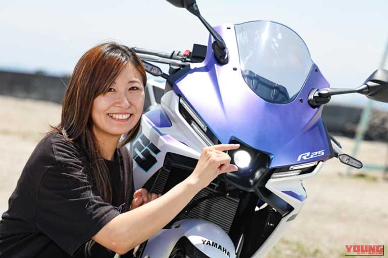 YAMAHA YZF-R25｜「レーシーだけど気軽に乗れる万能系スポーツ！」レーシング女子・岡崎静夏のヤマハ「YZF-R25」試乗インプレッション
