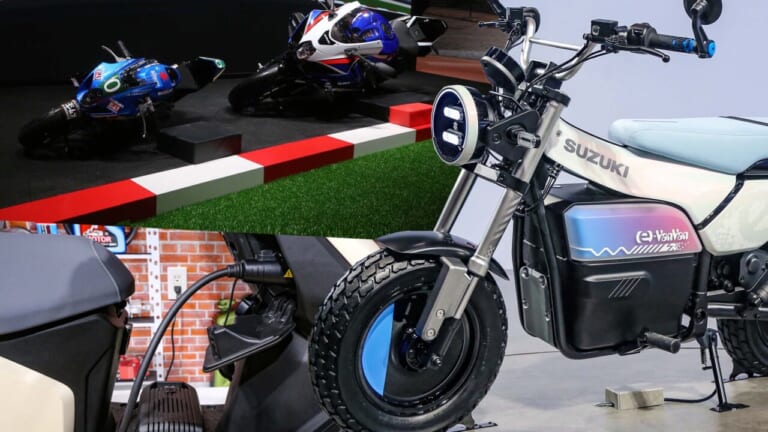 【モビショー】スズキ「eバンバン」はじめEV&水素バイクを展開! 「GSX-8」「GSX-R」最新モデルも