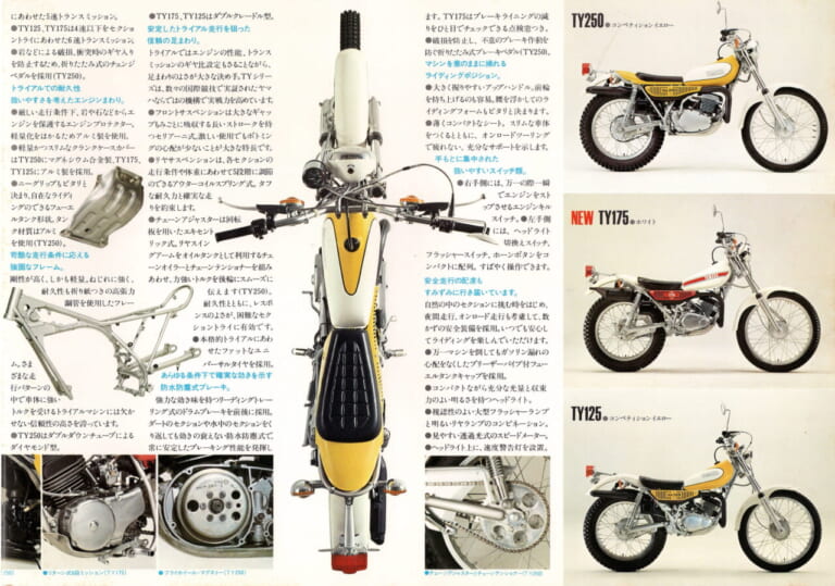 ヤマハ｜TY250J｜TY175｜TY125｜1976年｜優れたロードバイクでもあった？ 第一次トライアルブームの申し子TL＆TY［1973-］【柏 秀樹の昭和〜平成 カタログ蔵出しコラム Vol.26】