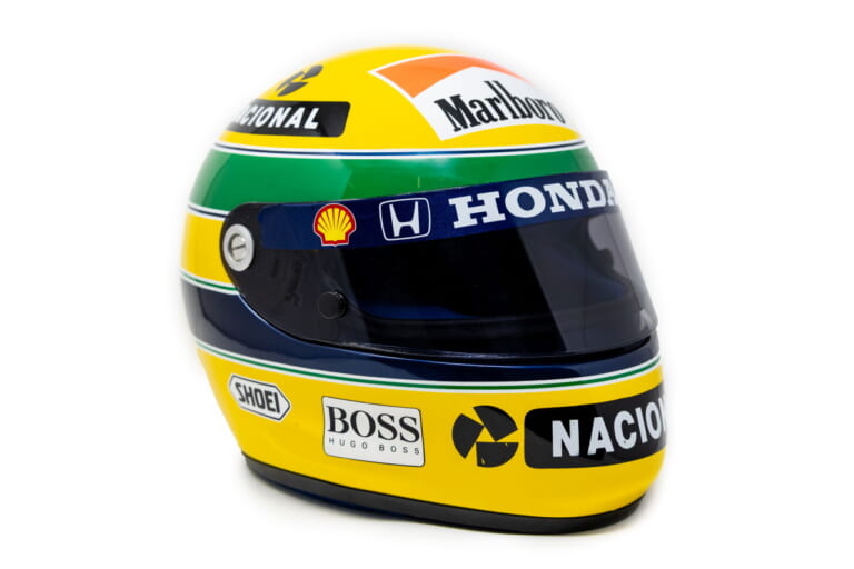 アイルトン・セナ 1992年 ショウエイX-4|「全部わかる?」最高落札額は1億円超え!! 超レアな使用済み“本物”レース仕様ヘルメット5選!