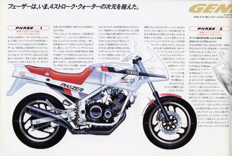YAMAHA FZ250 PHAZER｜本田宗一郎が激しく反応?!──ヤマハ(YAMAHA)FZ250フェーザー[1985]【柏 秀樹の昭和～平成 カタログ蔵出しコラム Vol.25】