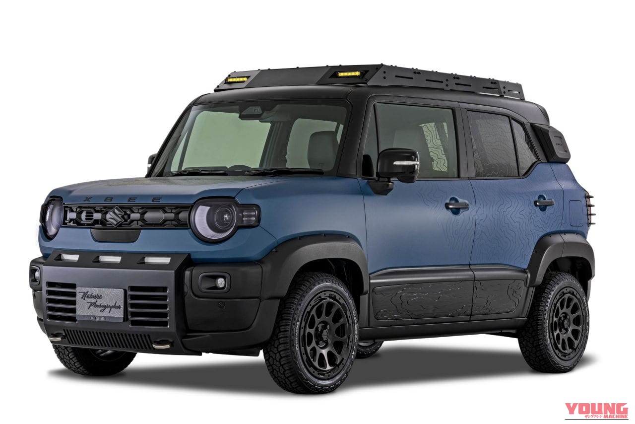 新型 XBEE Nature Photographer <参考出品車>｜ひと狩りいこうぜ！ モンハン仕様のスズキ「DR-Z4S」がオートサロンに見参──「ジムニー ノマド」とともに冒険心を刺激する！