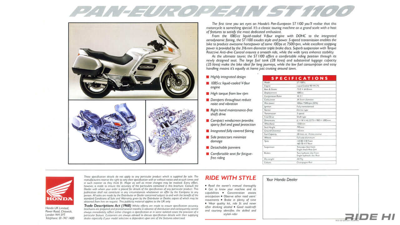 ホンダ｜ST1100｜「縦置きV4なんて存在したの?!」日本国内でほぼ知られていない縦置きV4のホンダST1100/1300