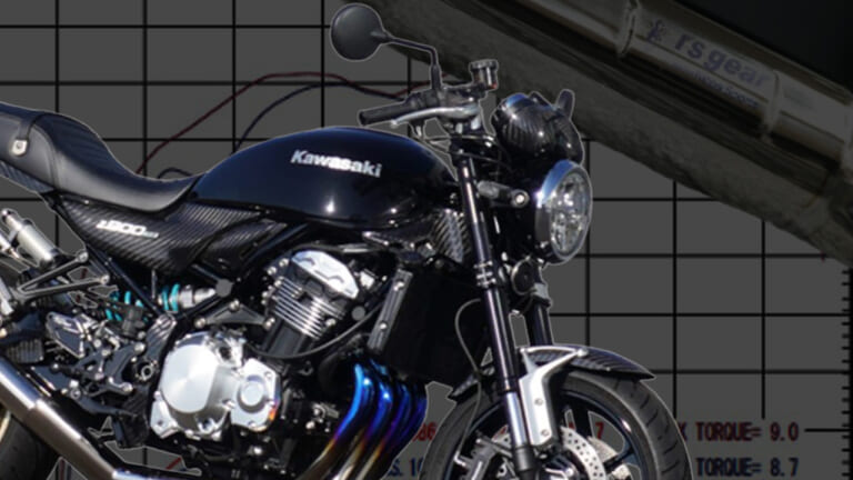 【カワサキ(KAWASAKI)Z900RSカスタム】純正比-64%の衝撃! アールズ・ギア×ナップスのチタンフルエキが登場