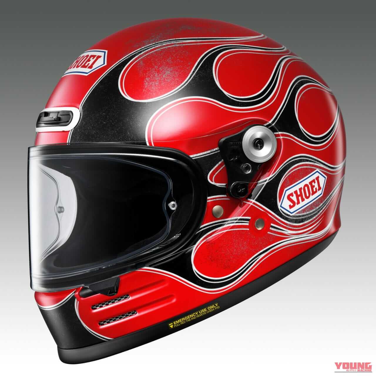 SHOEI Glamster BLAST|アメリカンスポーツを彷彿とさせるフレアパターンにマット色、新登場! SHOEI「Glamster BLAST」が全4色に