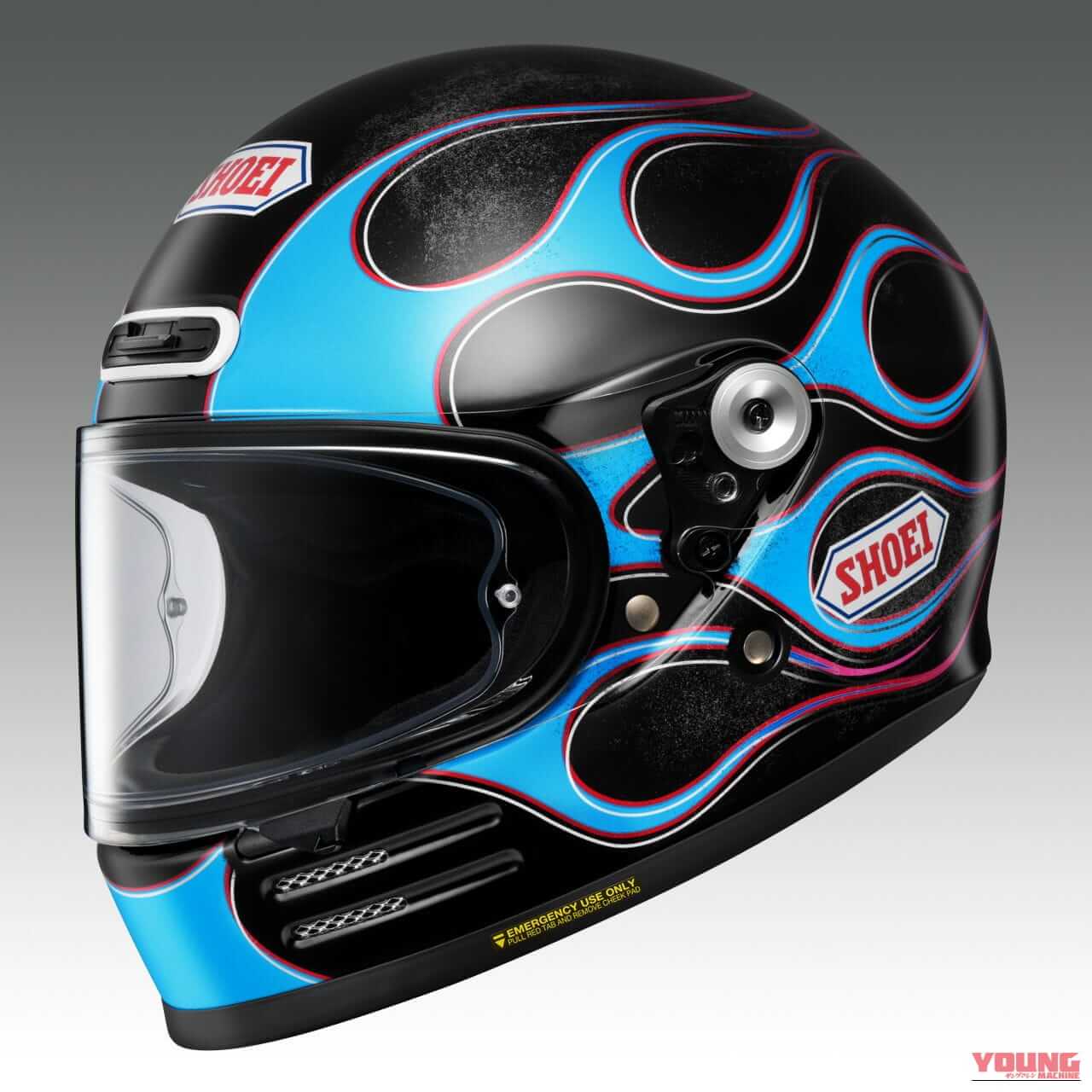 SHOEI Glamster BLAST｜アメリカンスポーツを彷彿とさせるフレアパターンにマット色、新登場！ SHOEI「Glamster BLAST」が全4色に