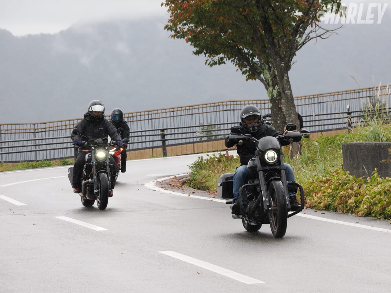 HSC｜河口湖ツーリング｜走行｜雨だから中止? そんなわけない。ハーレーを楽しむのに天気も気候も関係なし!＜HSCツーリング＞