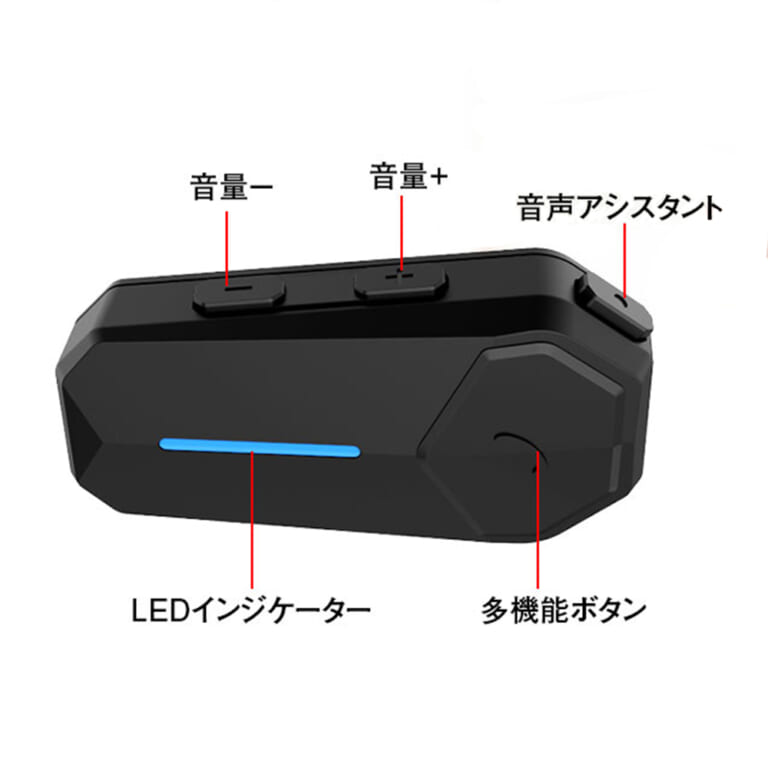 MAXWIN id-MOTO-K1のボタンの説明|高機能で高コスパ。大容量バッテリーで55時間連続駆動。IPX6レベルの防水性能を実現、ノイキャンまで搭載した「id-MOTO-K1」が新登場