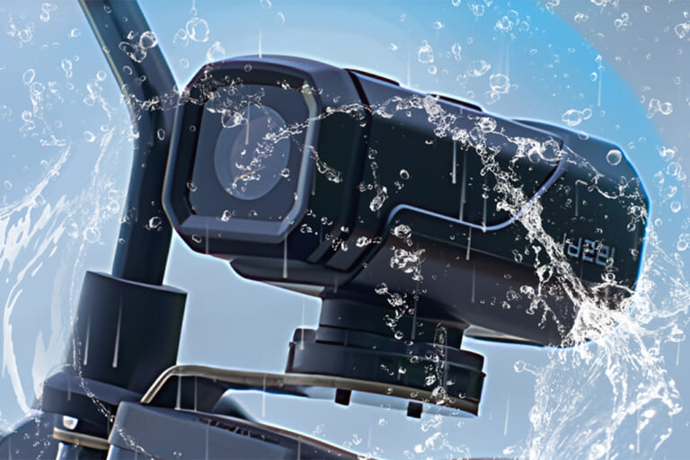 MAXWINのオールラウンド小型ドライブレコーダー「id-C5Pro」の防水性能イメージ画像｜充電式だから配線不要。あらゆる車種に対応、誰でもカンタンに取り付けOK！ 買ってすぐ使える防水モデル「id-C5Pro」を紹介