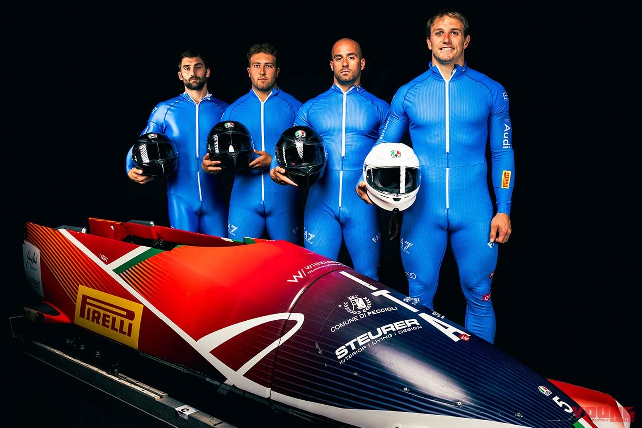 ボブスレー イタリア代表チーム｜オリンピックでバイク用ヘルメットが活躍！地元イタリアはAGV、アライとSHOEIも人気。カブトは……五輪を支えた「市販品」の秘密