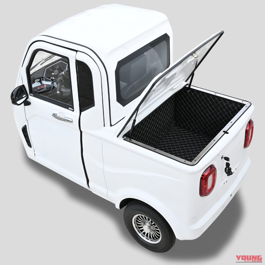 VIVEL TRUCK|雨の日も快適な「屋根付き」1人乗りEV。車両維持費削減の決定版「ビベルトラック」が魅力的すぎる【100km走って電気代150円!?】