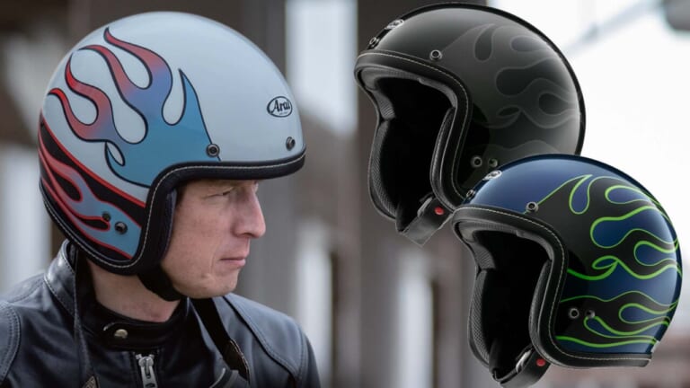 安全性にもこだわったファイヤーパターンのオープンフェイス！ アライ「CLASSIC AIR CHOPPER」を4月下旬に発売