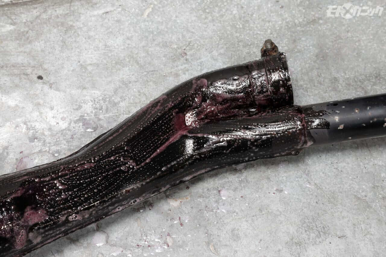 |【カタナのブラックマフラーの錆を除去】マフラーのサビ取り現状最善を目指す