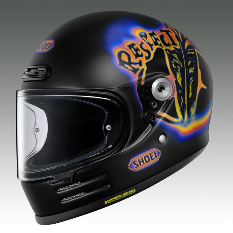 SHOEI Glamster Koshi Inaba｜【受注期間限定】B’z 稲葉浩志とSHOEIのコラボモデルは『Respect』の文字も描かれる「Glamster Koshi Inaba」