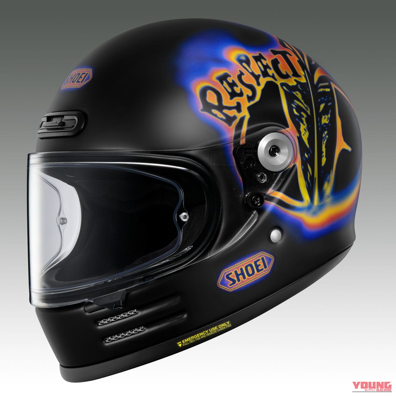SHOEI Glamster Koshi Inaba|【受注期間限定】B’z 稲葉浩志とSHOEIのコラボモデルは『Respect』の文字も描かれる「Glamster Koshi Inaba」