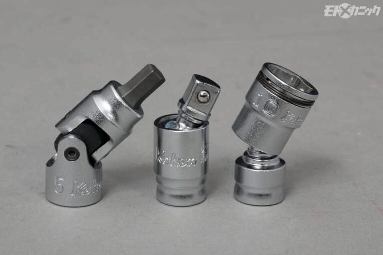 コーケン｜ヘックスビットソケットユニバーサルソケット｜［届かないを解決する工具］ちょっと逃げれば窮状を脱出できることもある。コーケンは曲がる、首振り工具が充実