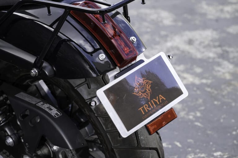 TRIJYA×QJMOTOR｜SRV250Sカスタム｜リアまわり｜東京モーターサイクルショーで明かされるその回答とは？QJ MOTORブースにて話題の車種も発表に