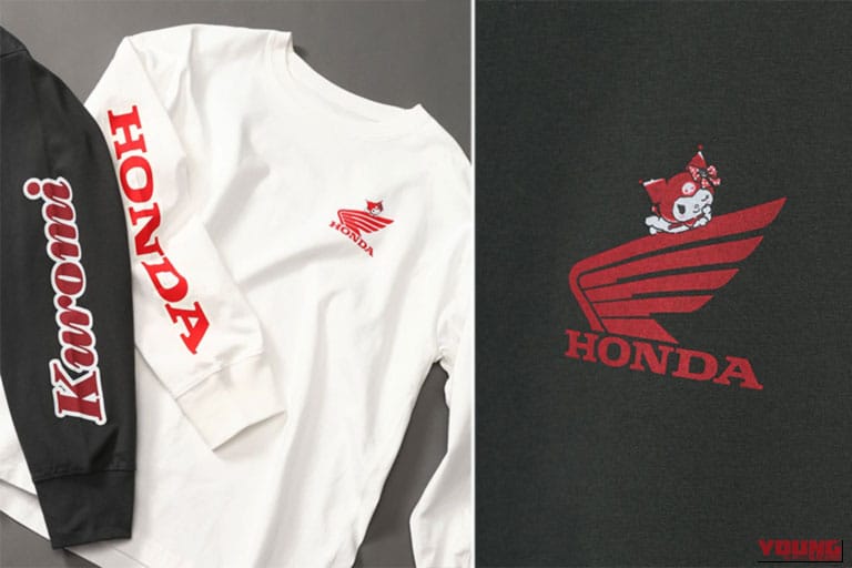 【Honda×Kuromi】ヘビロッTEEロゴ長袖｜Honda×クロミ×グローバルワークがコラボ！バイク女子必見の「普段使いしたい」アパレル＆雑貨5選