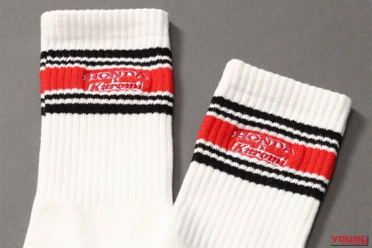 【Honda×Kuromi】リブラインソックス|Honda×クロミ×グローバルワークがコラボ!バイク女子必見の「普段使いしたい」アパレル&雑貨5選