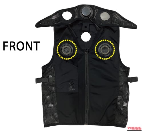 おたふく手袋 マルチペルチェベスト BT ABILITY|猛暑の熱風地獄に終止符! おたふく手袋「5基ペルチェベスト」は最大マイナス29℃の接触冷却で首や胸を直接冷やす最強装備だ