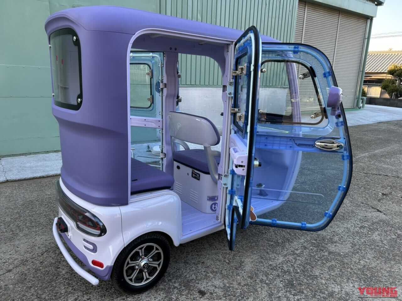 ビークルファン VF-C|最大210kg積載のハッチバックか、光溢れる観音開きか。普通免許で乗れる個性派EVトライク登場