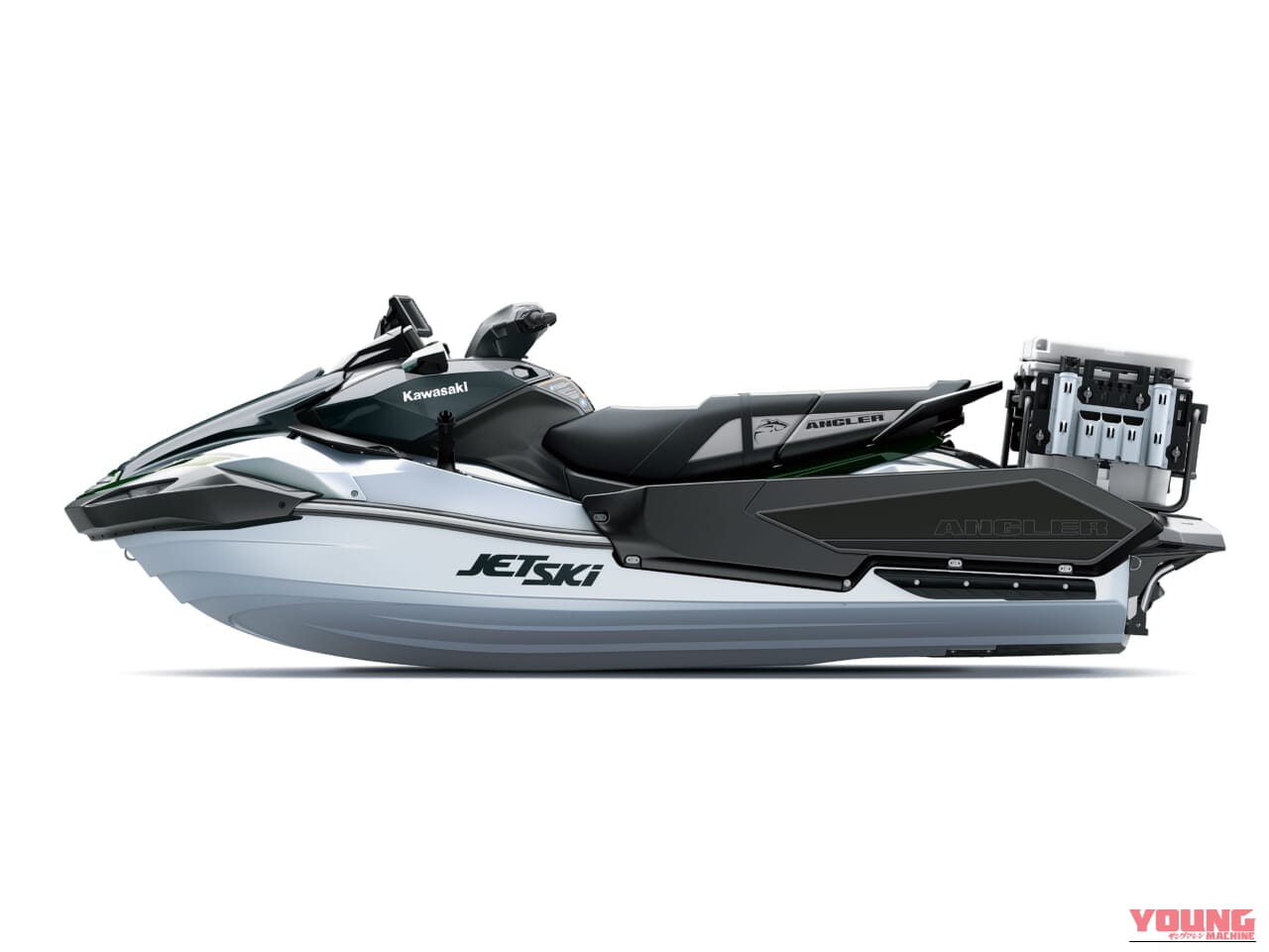 JET SKI ULTRA 160LX-S ANGLER（ジェットスキー ウルトラ 160LX-S アングラー）［カワサキモータースジャパン］の左側面｜「えっ…コレってアリなの…？」バイクに乗ったまま魚釣り。「その発想はなかったわ…」 魚群探知機もついたスゴいモデルをなんとKawasakiが発売！