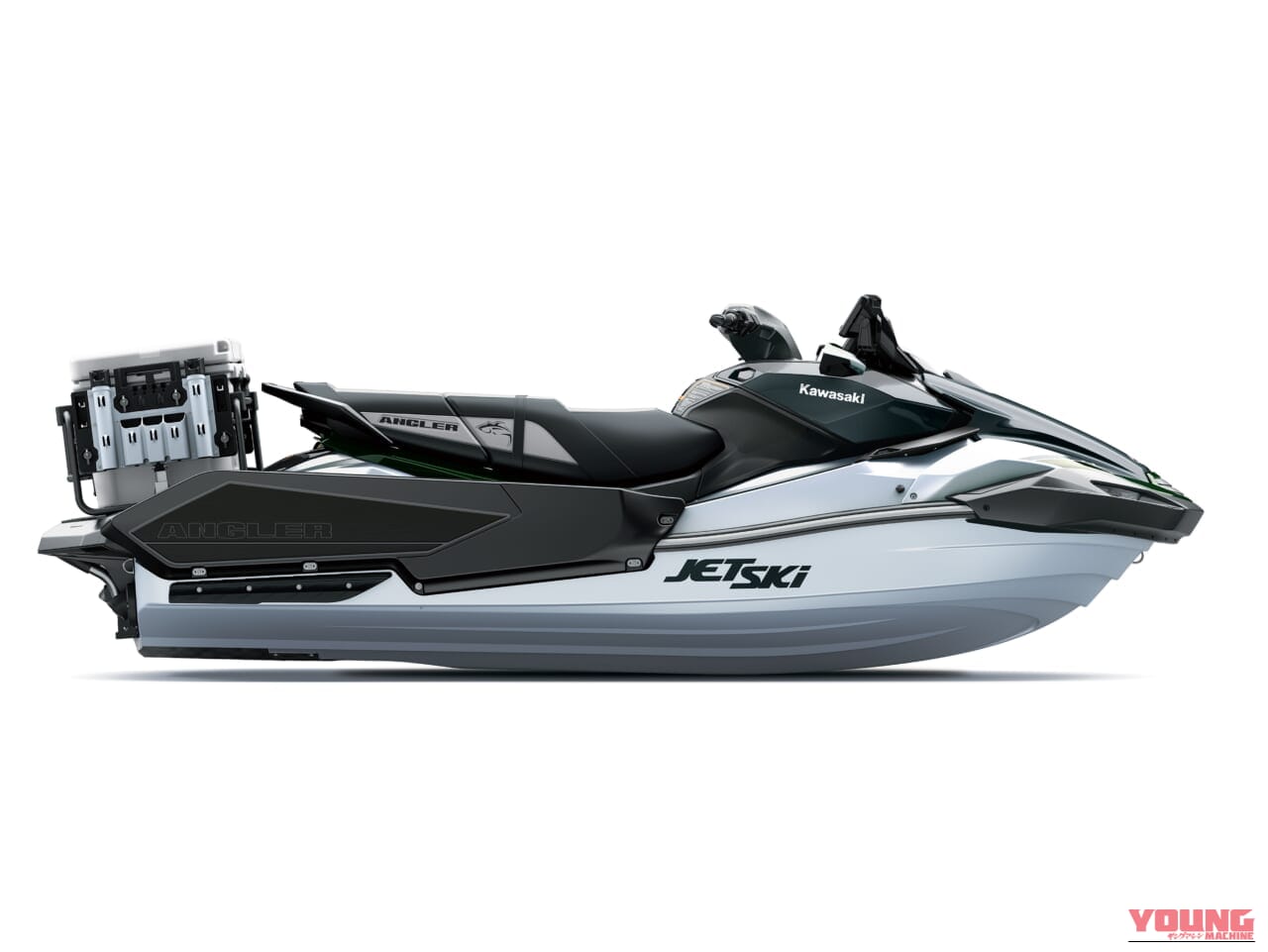 JET SKI ULTRA 160LX-S ANGLER（ジェットスキー ウルトラ 160LX-S アングラー）［カワサキモータースジャパン］の右側面｜「えっ…コレってアリなの…？」バイクに乗ったまま魚釣り。「その発想はなかったわ…」 魚群探知機もついたスゴいモデルをなんとKawasakiが発売！