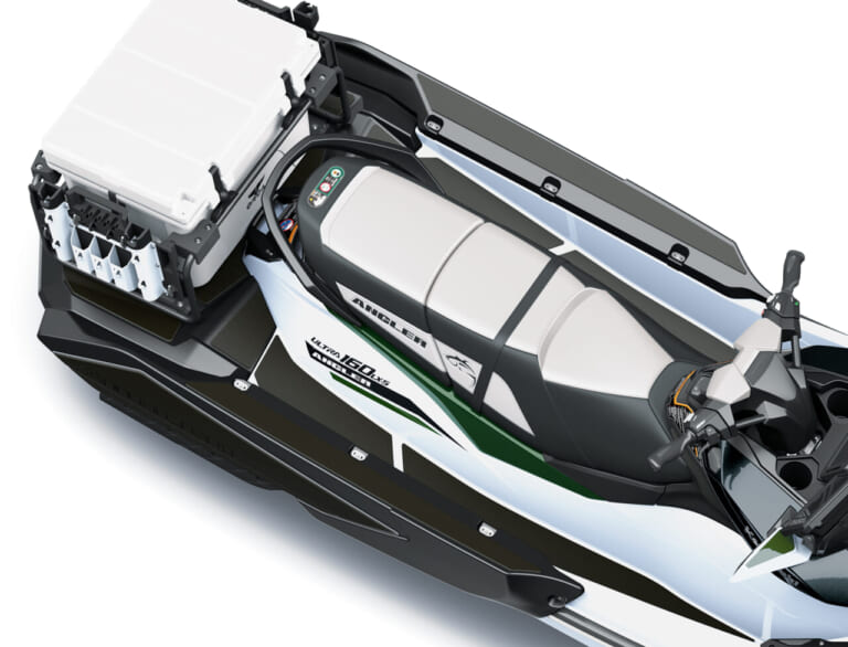 カワサキモータースジャパンのJET SKI ULTRA 160LX-S ANGLERのサイドフロート｜「えっ…コレってアリなの…？」バイクに乗ったまま魚釣り。「その発想はなかったわ…」 魚群探知機もついたスゴいモデルをなんとKawasakiが発売！