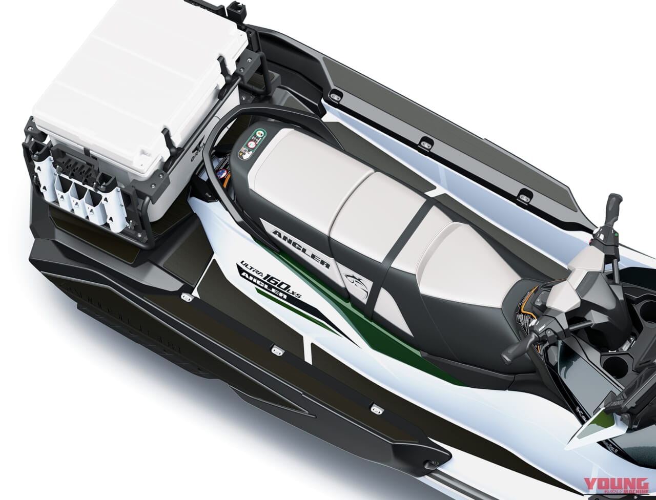 カワサキモータースジャパンのJET SKI ULTRA 160LX-S ANGLERのサイドフロート|「えっ…コレってアリなの…?」バイクに乗ったまま魚釣り。「その発想はなかったわ…」 魚群探知機もついたスゴいモデルをなんとKawasakiが発売!