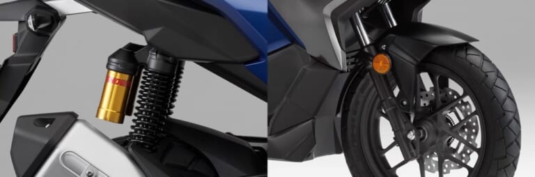HONDA ADV160｜荒れた道も余裕でクリア! 専用ブロックタイヤ＆長尺サスを備え、圧倒的走破性を誇るホンダ「ADV160」2026年モデルが5/21に発売
