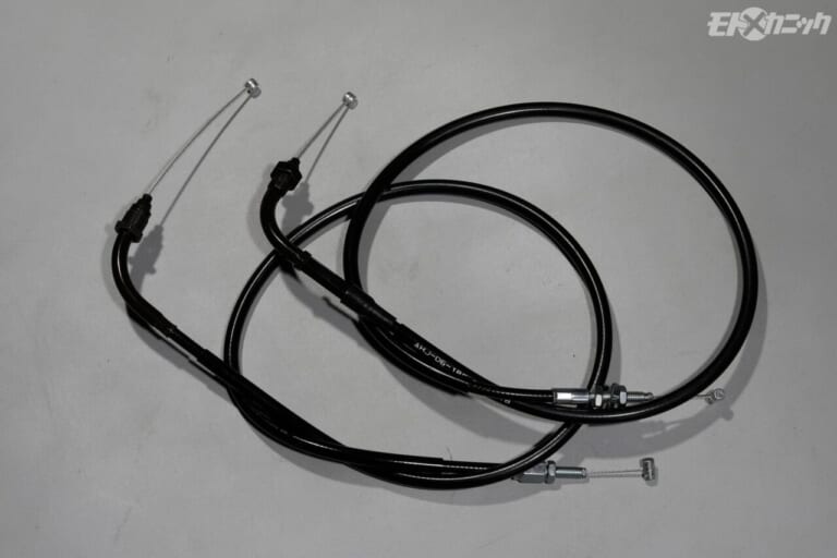 丸中洋行｜NTB規格部品｜スロットルケーブル｜金具形状や細部までノーマルにこだわって開発されたNSR250R用ケーブルの実力を専門店で検証