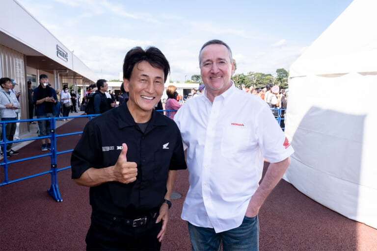 「実はあの時、貴方を抜いたんです」丸山浩がフレディ・スペンサーに告白！ 天才が明かす“16インチ”の操縦術に新型CB1000Fのインプレまで