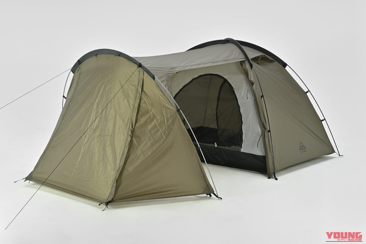 デイトナ｜MAEHIRO DOME E｜2026年｜広々前室＋2ルーム構造をエントリー価格で実現! デイトナの新ツーリングテント「MAEHIRO DOME E」発売、グローブ対応アジャスター入り口など実用機能も採用