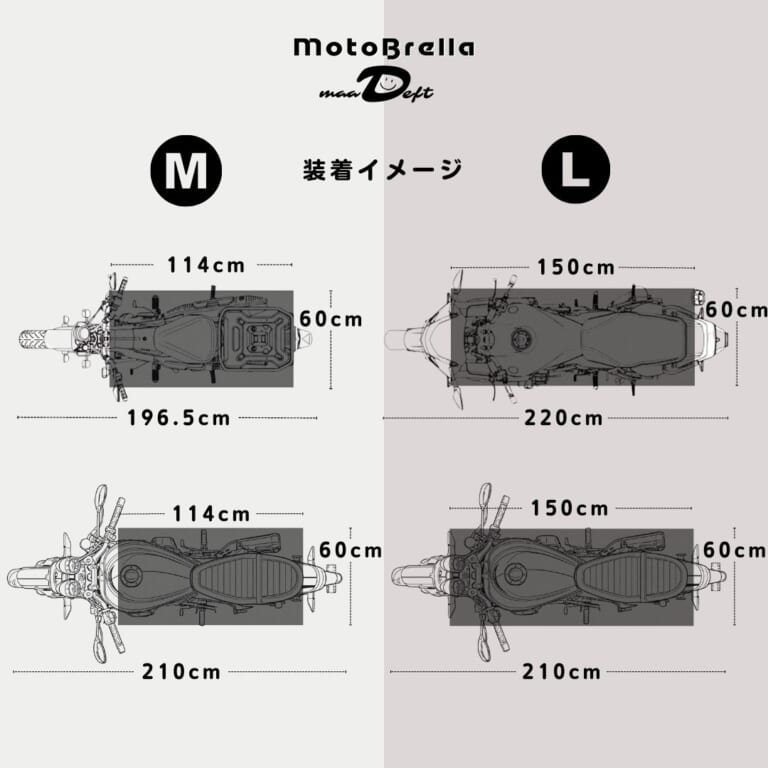 バイク用ちょい掛けカバー|MotoBrella(モトブレラ)のバイクへの装着例|「コレめっちゃいいわ…」「その発想はなかった」あらゆる車種に装着可能! 手軽でコスパ最高。一度使うと手放せない便利なアイテムを紹介!
